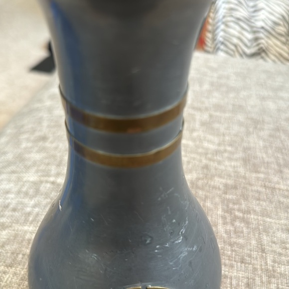 VINTAGE CHINESE / HONG KONG PURE PEWTER W/BRASS SMALL VASE crabs - Picture 5 of 10